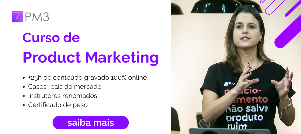 a foto mostra beatriz guarezi, instrutora do curso de product marketing da pm3