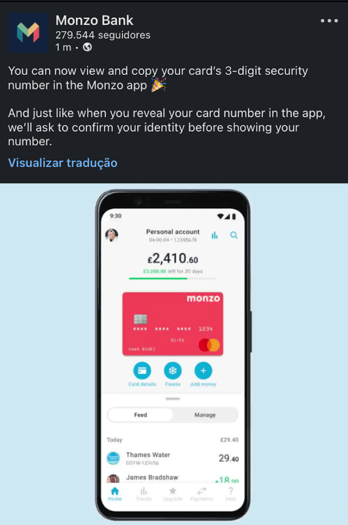imagem do app monzo