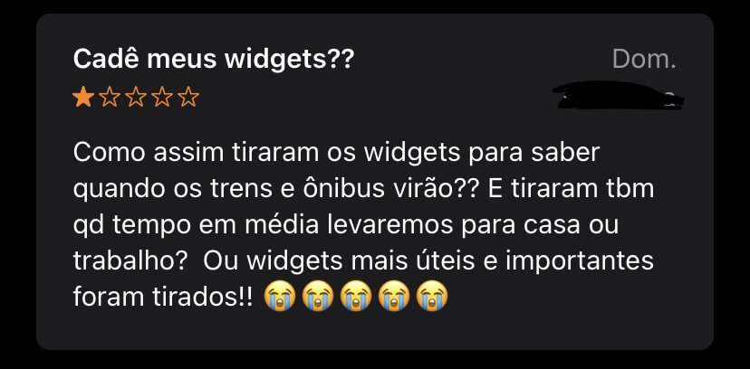 comentário no app Google Maps