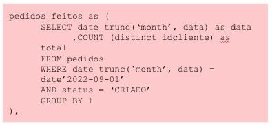 aplicando filtro para todos os pedidos feitos no período analisado