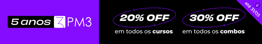 banner promocional da campanha de aniversário de 5 anos da PM3