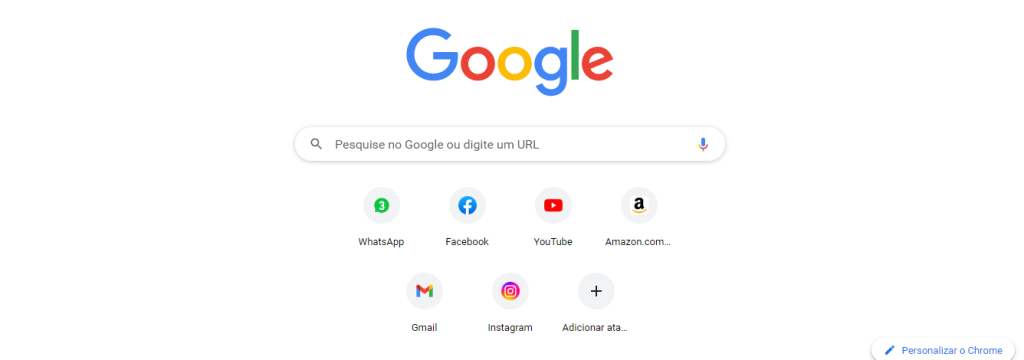 exemplo de design minimalista na interface inicial do Google